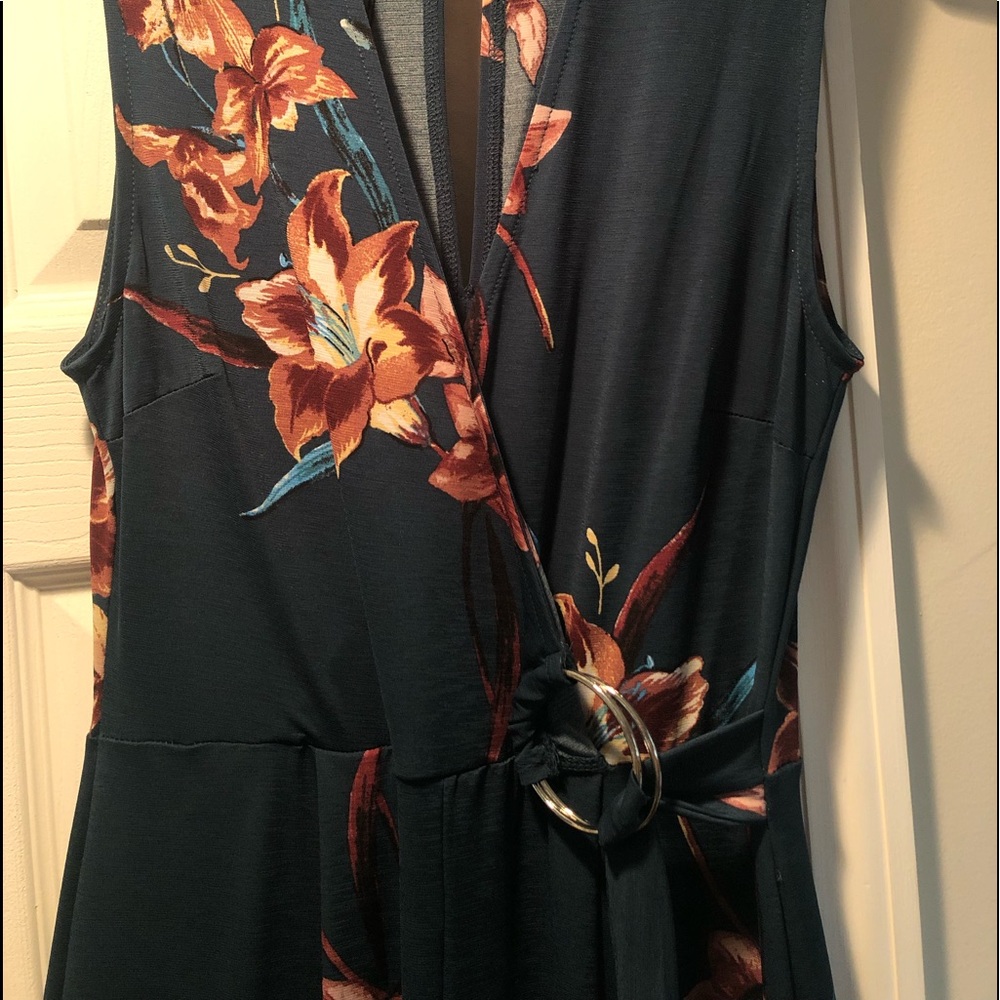Teal floral jumpsuit